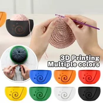 Прочная миска для хранения клубков пряжи, напечатанная на 3D-принтере, вязаная вручную миска для хранения клубков пряжи One Size
