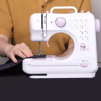 Прочная многофункциональная швейная машина, домашняя швейная машина, мини-портативный оверлок, толстая швейная машина с петлями для еды US plug белый