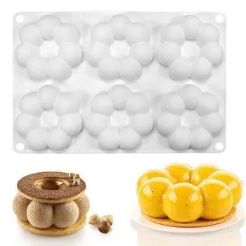 Прочная многоразовая форма для пончиков с 6 полостями, легко демонтируемая посуда