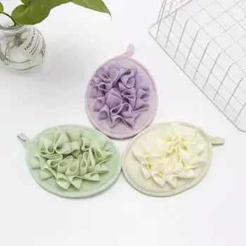 Прочная мочалка из люфы 2 в 1, дизайн, приятный для кожи, простой в использовании, эластичный ремешок для руки, губка для щетки для тела зелёный