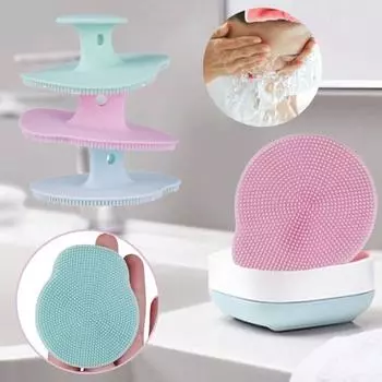 Прочная мягкая многофункциональная щетка для очищения лица, массажная щетка для лица, скраб-подушка для использования в помещении Ellipse синий