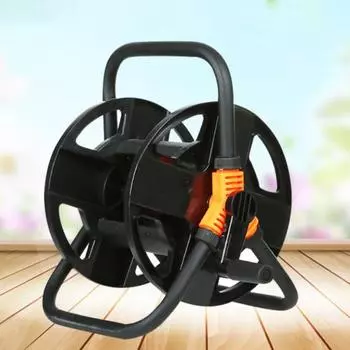 Прочная, не спутывающаяся черная катушка для шланга, экономящая место для хранения шнура на заднем дворе