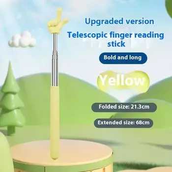Прочная нержавеющая сталь Указка для обучения Телескопическая штанга Дизайн пальца Учебная палочка Класс Палец Учителя A5