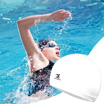 Прочная однотонная унисекс из искусственной кожи шапочка для плавания, спортивные шапочки для купания, снаряжение для дайвинга чёрный