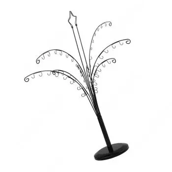 Прочная подставка-органайзер для украшений, практичные органайзеры для ожерелий и браслетов, подставка с 64 крючками для удобного выбора чёрный