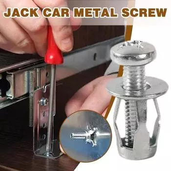 Прочная полая стена, железная кожа, болт автомобильного номерного знака, стопорная гайка, лепестковые заклепки, Джек, расширительные гайки 5 Sets M4x20mm