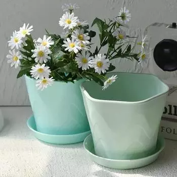 Прочная полипропиленовая смола, большой размер цветочного горшка, домашний домашний овощной травы, суккулентные растения, садовые инструменты синий