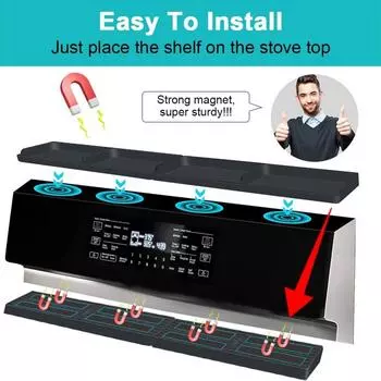 Прочная полка над плитой, многофункциональная, не легко деформируемая кухонная плита для хранения специй, верхняя полка для специй, хранение приправ A красный