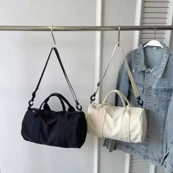 Прочная повседневная сумка через плечо из плотной ткани на молнии, высококачественная дорожная сумка, универсальная мягкая сумка через плечо для поездок на работу чёрный