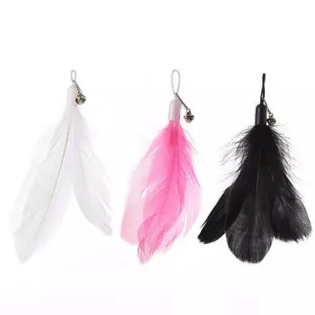 Прочная присоска, дразнилка для кошек с перьями и колокольчиком для самостоятельной игры и снятия скуки.