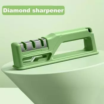 Прочная противоскользящая прокладка, эффективная заточка, съемная трехсекционная точилка для ножниц, кухонный аксессуар, резак, точильный камень чёрный