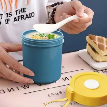 Прочная пылезащитная чашка для завтрака, сохраняющая свежесть, легко переносимая школьниками, портативная чашка для завтрака с крышкой для детей, чашка для завтрака розовый