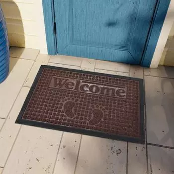 Прочная резиновая дверная накладка, накладка на дверь для внутренних и наружных дверей, с сетчатой канавкой, пыленепроницаемая, противообрастающая, впитывающая 40x60cm