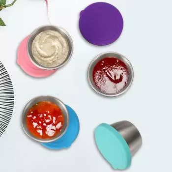 Прочная с крышкой, экономит место, прочная антипригарная поверхность, блюдо для приправы для чашки для макания в ресторане светло-синий