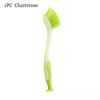 Прочная щетка для чистки миски, раковины, кухонная щетка с присоской Chartreuse