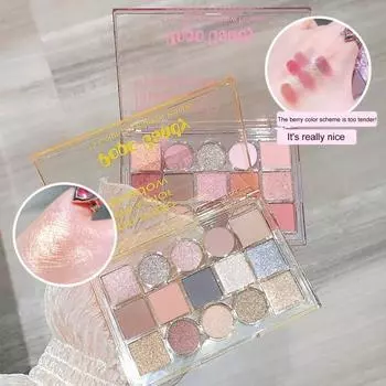 Прочная сильная адгезия, не летящая пудра, блестящая 15-цветная перламутровая матовая пластина для теней для век, женские поставки B