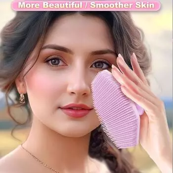 Прочная силиконовая щетка для очищения лица, массажная щетка для лица Scrubberi, отшелушивающая щетка чёрный