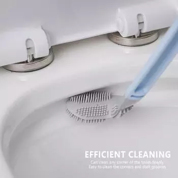 Прочная силиконовая тупиковая щетка для унитаза, креативная щетка для чистки унитаза с длинной ручкой, чистящие средства, принадлежности для ванной комнаты белый