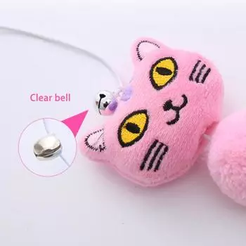 Прочная симпатичная форма макарон цветной кошачий дразнилка кисточка дизайн игрушка стержень аксессуары для домашних животных розовый