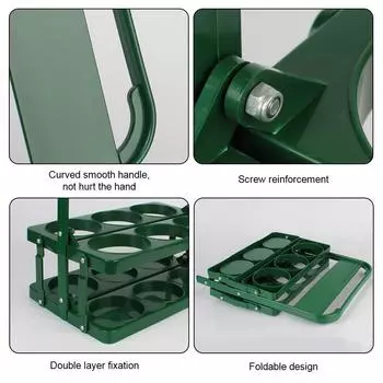 Прочная складная полка для вина, органайзер для чашек, 6 упаковок, барная корзина для напитков, многоразовая подставка для напитков, держатель для пивных бутылок зелёный