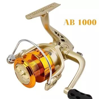 Прочная сплавная АБС-гальванизация Дальнобойная спиннинговая катушка Складная рукоятка Рыболовная катушка Катушка для лески Мощный тормоз Плавный ролик Высокое качество 1000 золотой