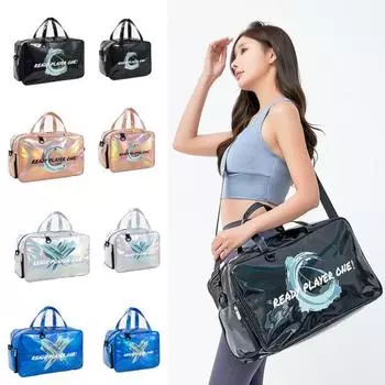 Прочная сумка для фитнеса с двойной застежкой-молнией из ПВХ для хранения секретных материалов Large синий