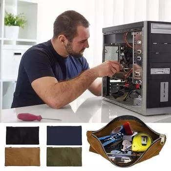 Прочная сумка для инструментов, водонепроницаемая брезентовая конструкция, долговечная, устойчивая к разрывам, брезентовая сумка для инструментов, синяя чёрный