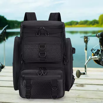 Прочная сумка для рыболовного снаряжения для мужчин, подходящая для различных видов спорта чёрный