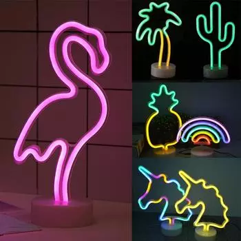 Прочная светодиодная лампа с изображением фламинго. Светодиодная неоновая вывеска. Светодиодный ночник. Flamingo