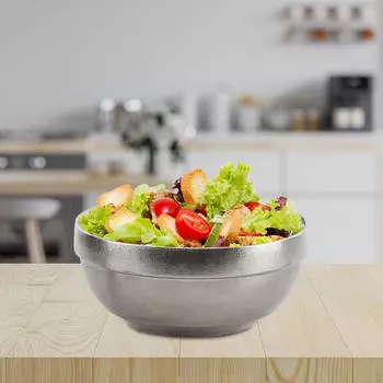 Прочная титановая миска для еды для детей и активного отдыха серебряный