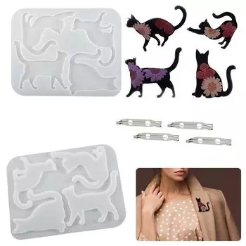 Прочная трехмерная форма для широкого применения, эпоксидная форма, брошь в виде кошки, силиконовые ювелирные изделия «сделай сам», аксессуары, инструменты для литья