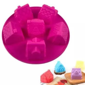 Прочная, удобная, широкая область применения, легко снимается, 6 модулей, форма для кубиков льда для печенья, силиконовая форма для декора торта небесно-голубой