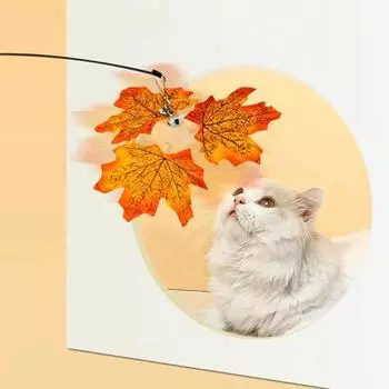 Прочная, устойчивая к разрывам сменная крючок-дразнилка для кошек, вращающаяся интерактивная игрушка для ежедневного использования красный