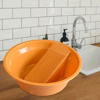 Прочная ванна для стирки стиральной доски с одеждой для ручной стирки жёлтый