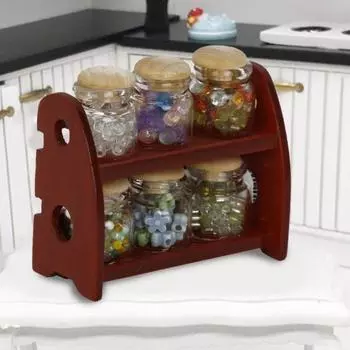 Прочная высокая имитация 1/12 масштаба приправы стойки модель мини-банка сцена для детей