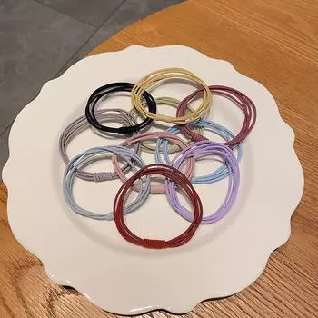 Прочная высокоэластичная корейская повязка для волос «конский хвост» — бережно относится к волосам 5 roots чёрный