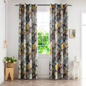 Прочная занавеска с высоким затенением, моющаяся, нежная, простая в установке, занавеска с люверсами, домашний декор жёлтый