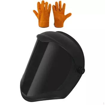 Прочная защитная маска для лица для повышения безопасности на работе с защитными перчатками чёрный