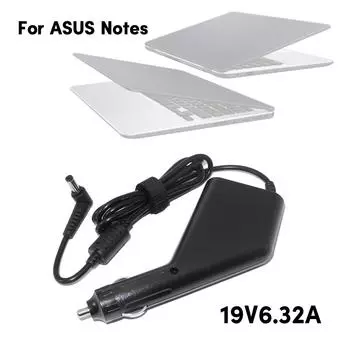 Прочное автомобильное зарядное устройство 19 В 6,32 А для ноутбуков Asus FX50J FX63V 120 Вт, эффективное и безопасное решение для зарядки