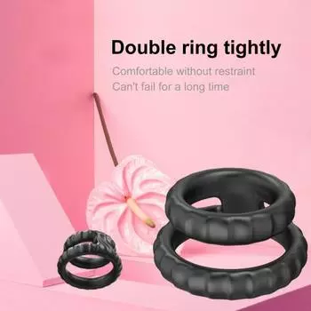 Прочное кольцо для пениса, удобное для ношения, удобный для кожи портативный фаллоимитатор с задержкой крайней плоти, двойное кольцо для ванной комнаты
