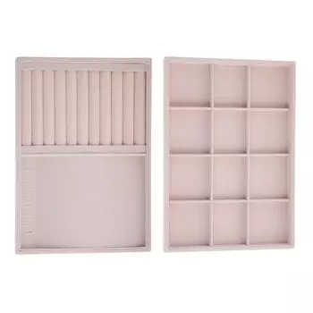 Прочное кольцо, серьги-шпильки, ожерелье, витрина для ювелирных изделий, лоток, держатель для витрины 35 x 24 x 3cm бежевый