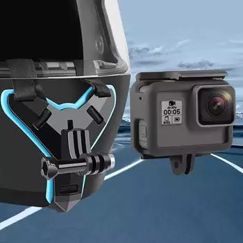 Прочное крепление на шлем, простой в установке держатель, съемное крепление с ремешком, защитная подставка для шлема для мобильного телефона чёрный