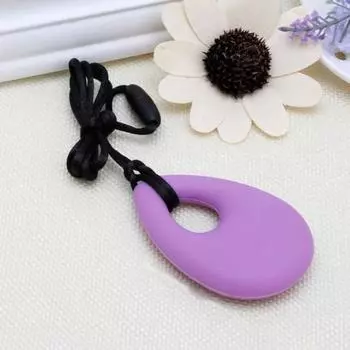 Прочное женское ожерелье с каплевидным дизайном, силиконовое, пригодное для носки тёмно-синий