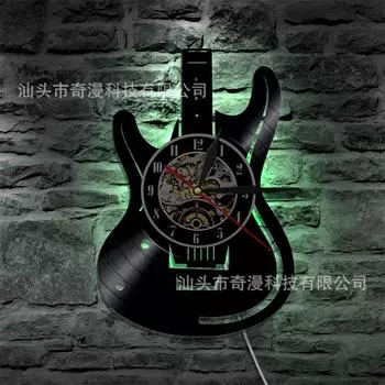 Прочность и изысканность ручного изготовления виниловых гитарных настенных часов для дома, спальни и офиса, настенное крепление