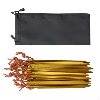 Прочные алюминиевые колышки для палаток для кемпинга на открытом воздухе 10 Pieces Gold