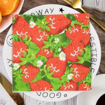 Прочные Цветные Бумажные Салфетки Полотенца Полотенце Лимон Фрукты Вечеринка Подходит Украшение Бокала для Вина Бумажная Подкладка