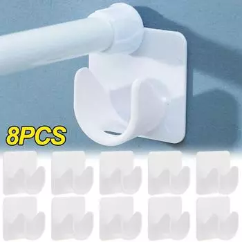 Прочные держатели для штор, самоклеящиеся крючки, кронштейны для душевой штанги в ванной, фиксированные зажимы, штанги для одежды для домашнего шкафа, вешалки для одежды