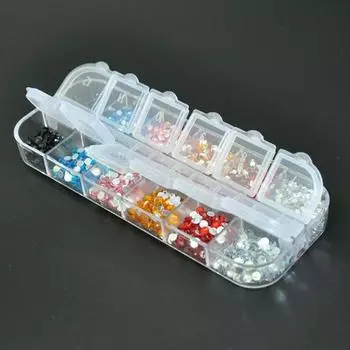 Прочные футляры для хранения. Конструкция крышки. Многоразовое использование. Экономия места. 12Grid прозрачный