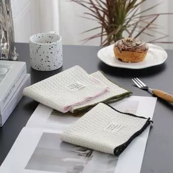 Прочные хлопковые тканые скатерти в скандинавском стиле прямоугольные салфетки для стола 40x30 см мягкий декоративный коврик для стола ресторан чёрный