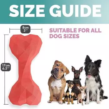 Прочные и прочные игрушки для собак Purrfects EcoBone для экстремальных жевателей (Кость, Розовый) - Игрушки для собак Неразрушимые игрушки для прорезывания зубов для собак Жевательные игрушки для собак розовый